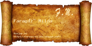 Faragó Milda névjegykártya